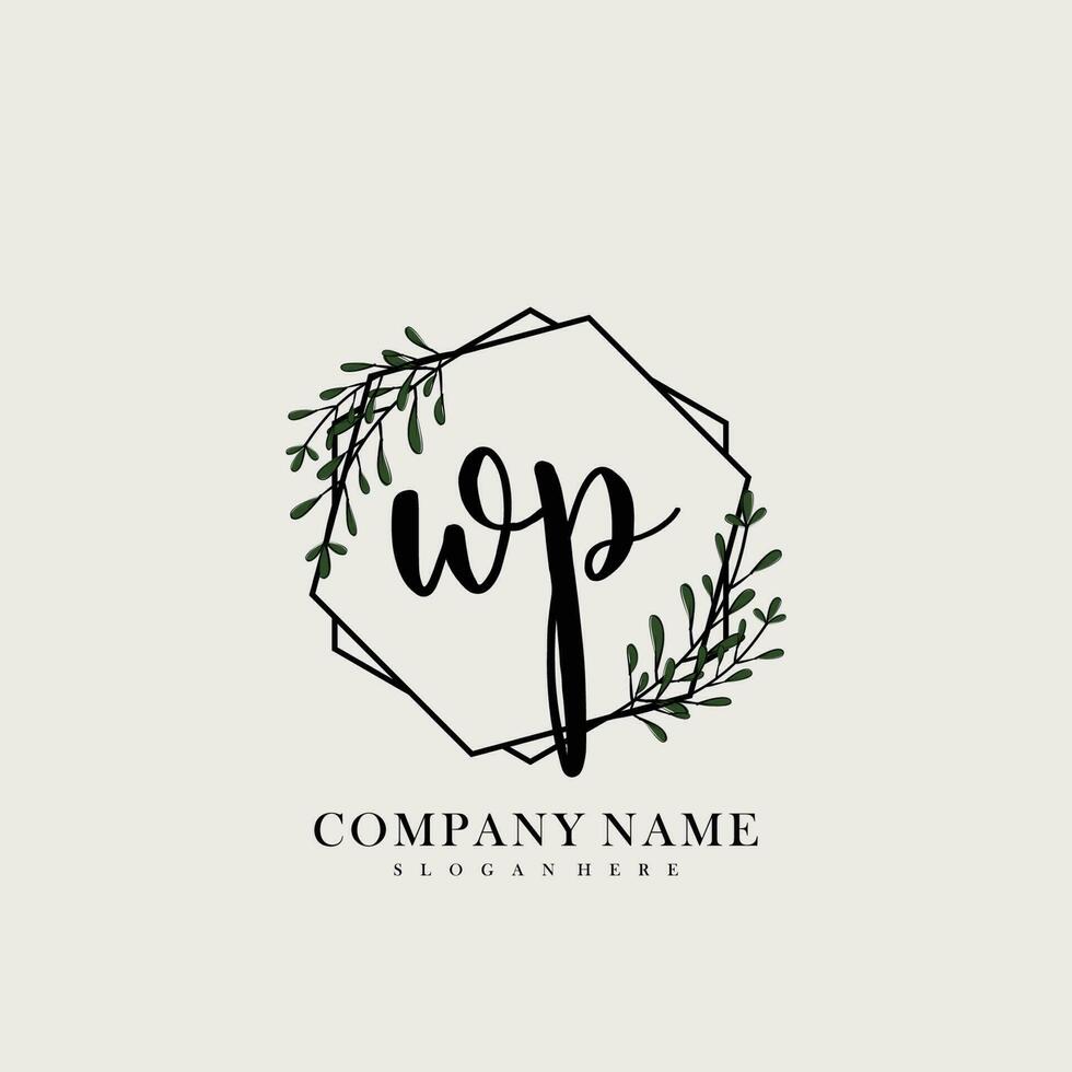 WP Initial beauty floral logo template vector