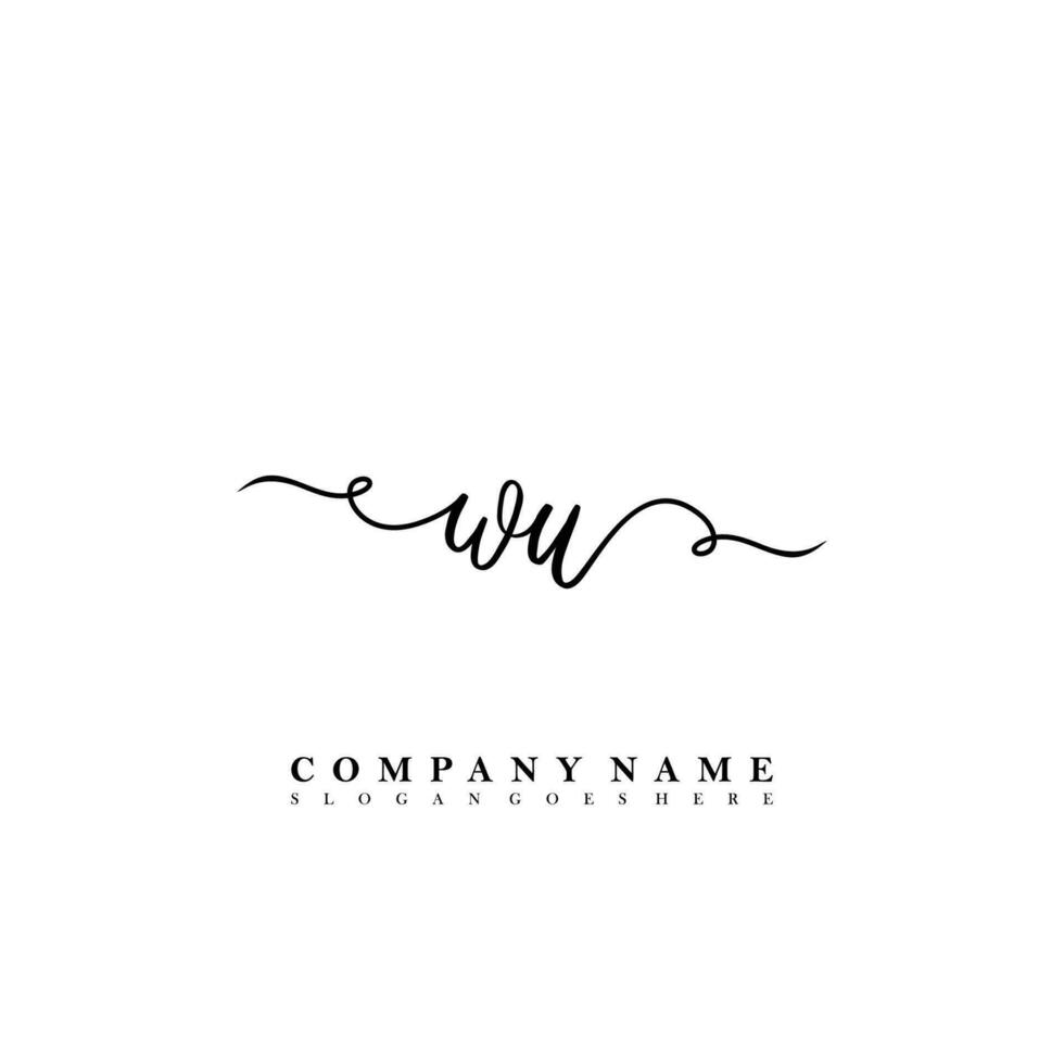 WU Initial beauty floral logo template vector