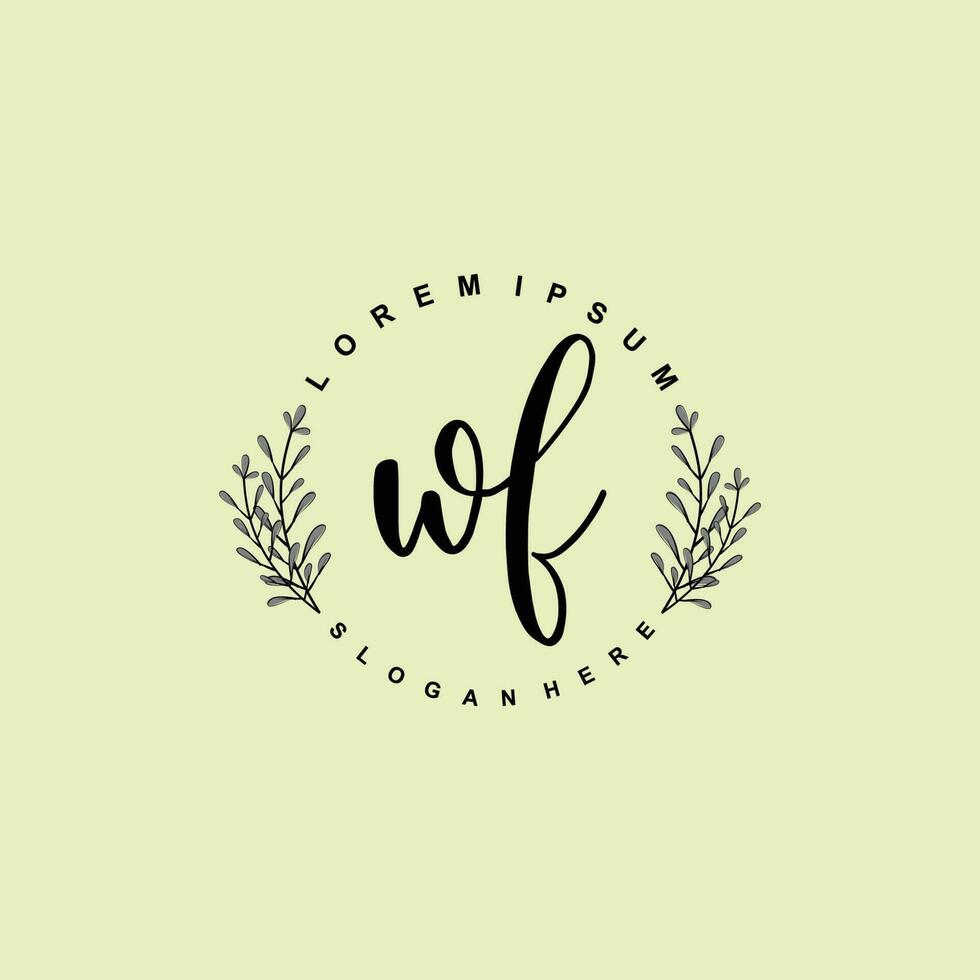 WF Initial beauty floral logo template vector