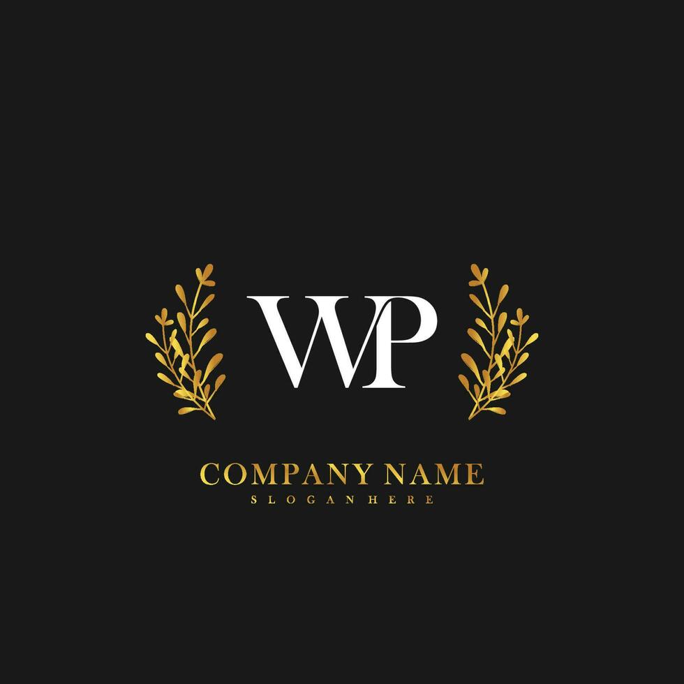 WP Initial beauty floral logo template vector