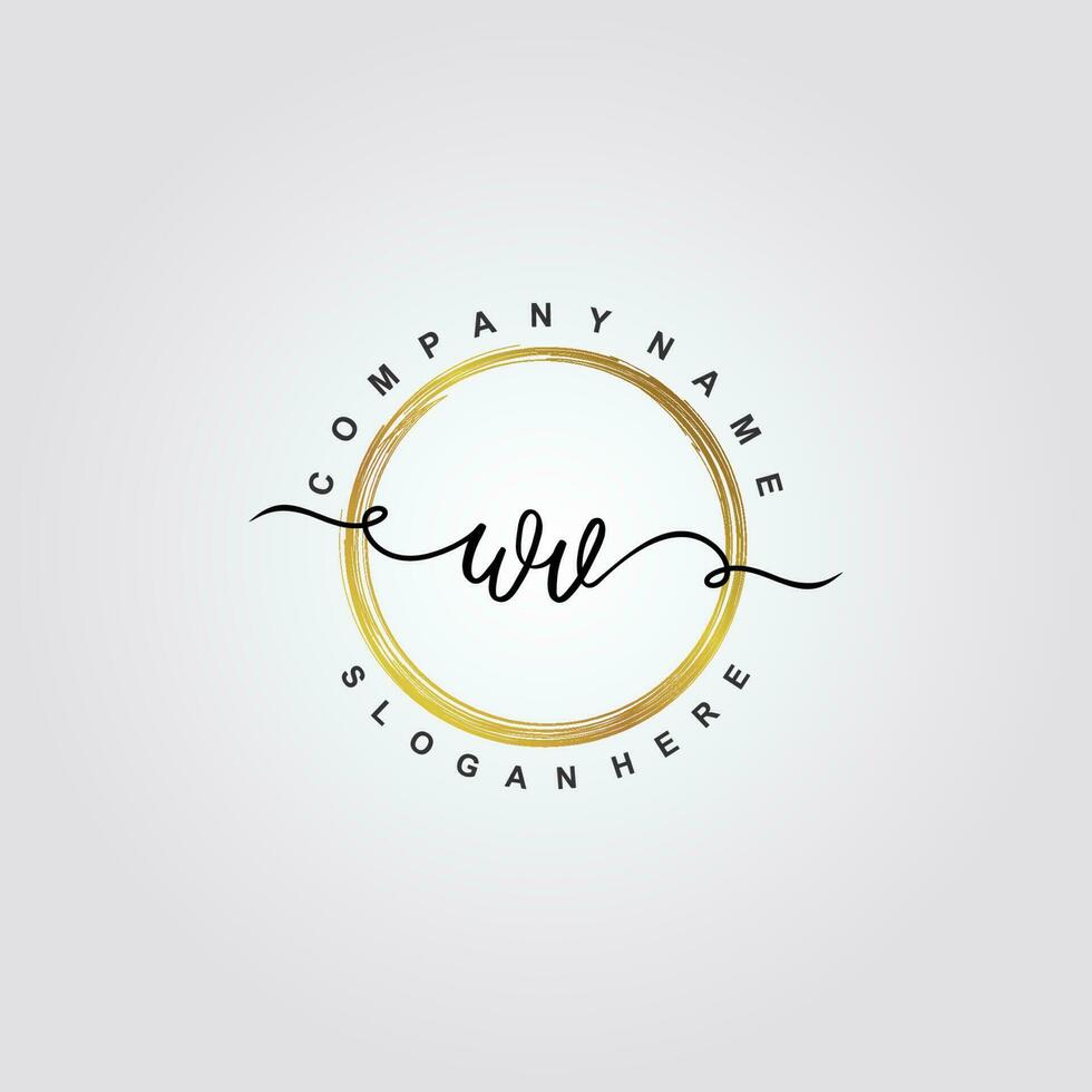 WV Initial beauty floral logo template vector