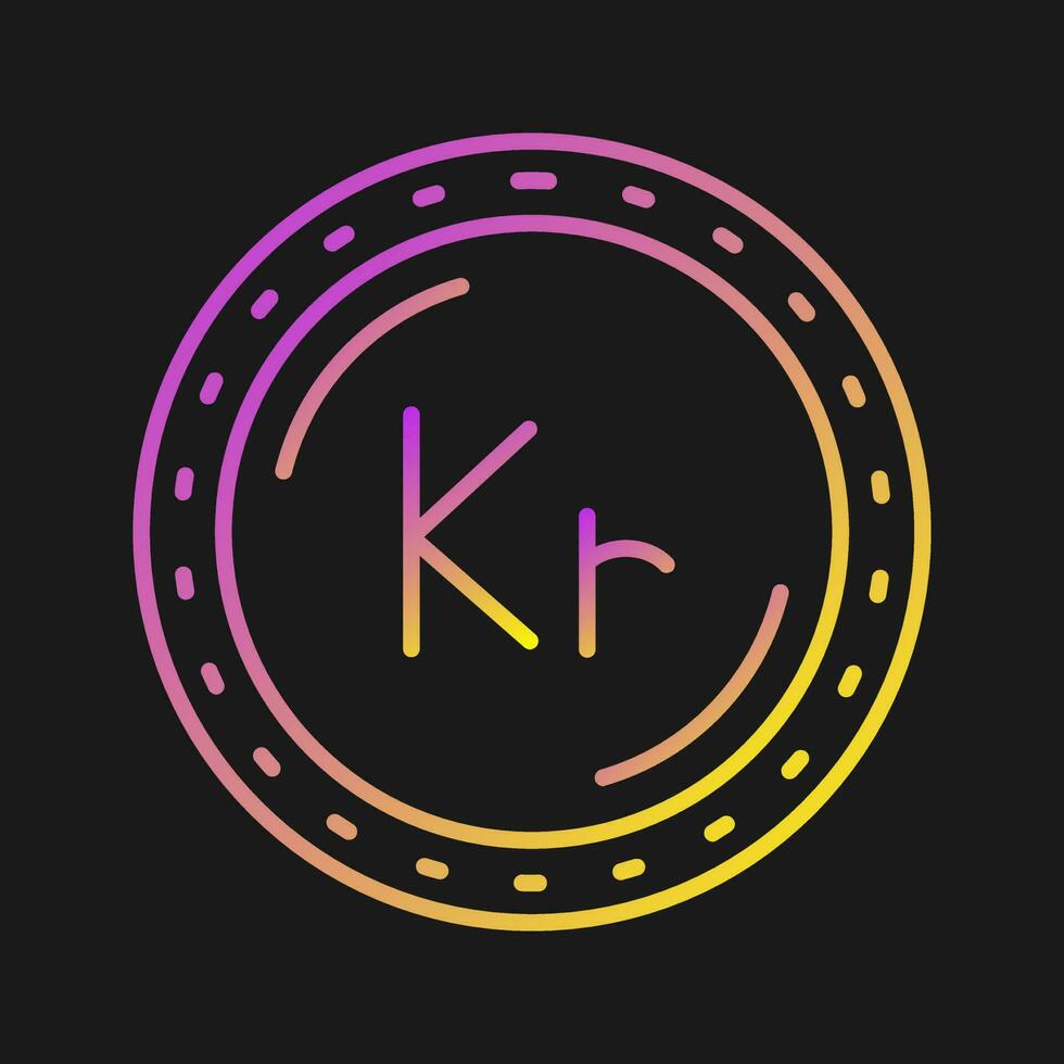 Krone Currency Vector Icon