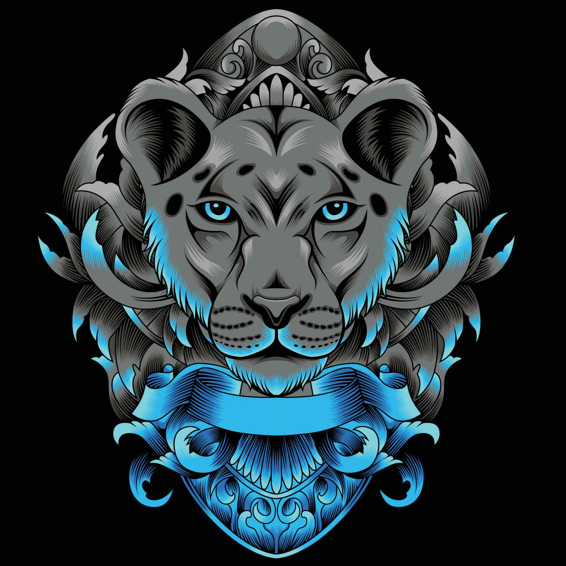 Lioness vector illustration 23703600 Vector Art at Vecteezy