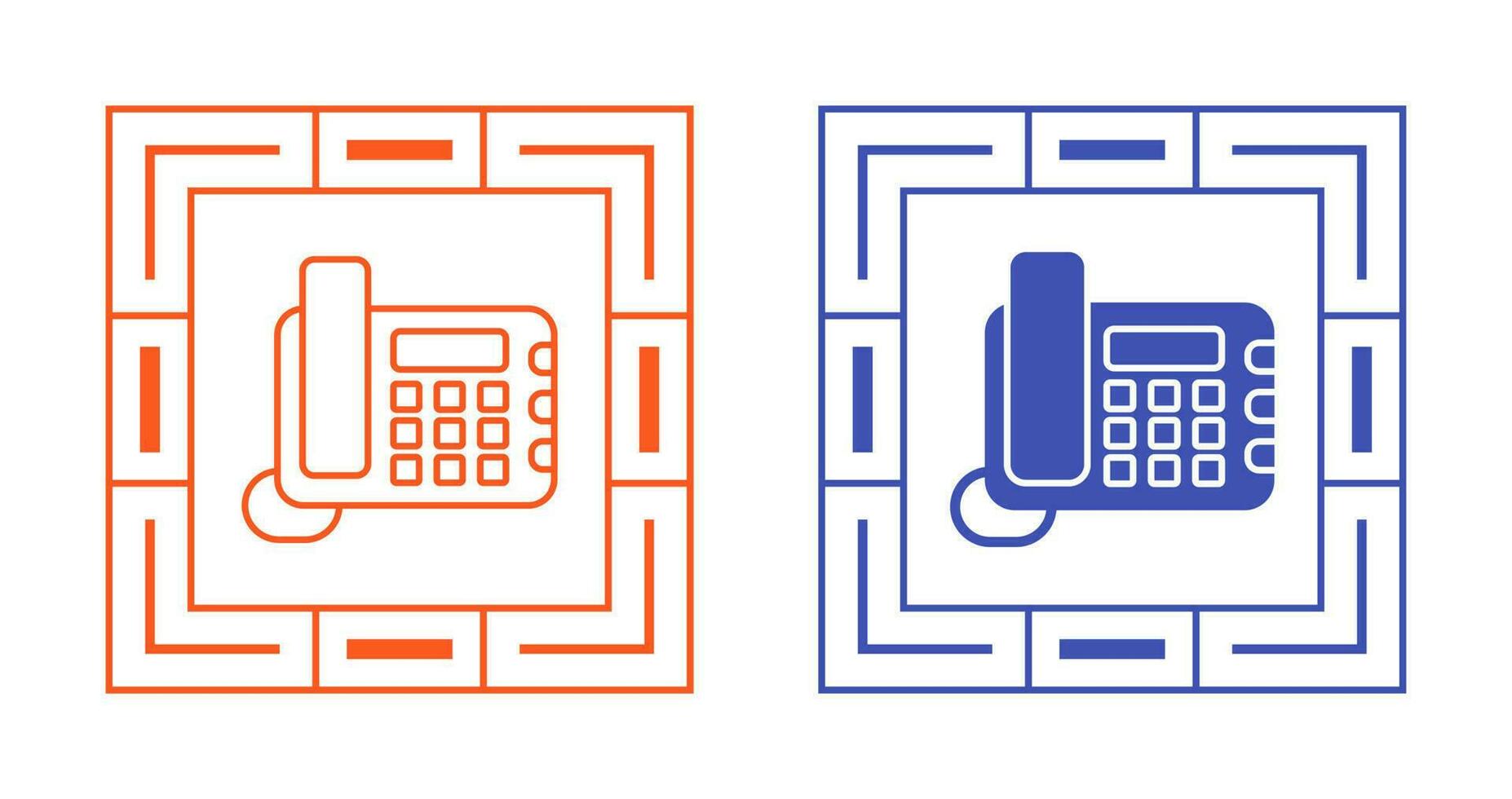 icono de vector de teléfono de línea fija