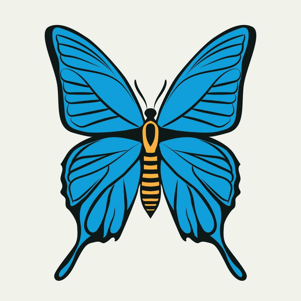 Beautiful Vector Isolated Blue Butterfly