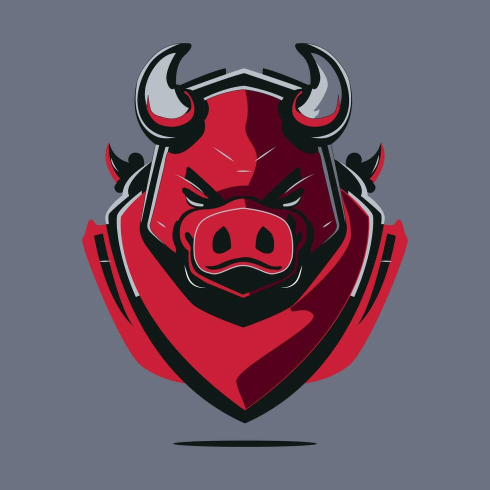 vector graphics illustration of a wild boar in esport logo style