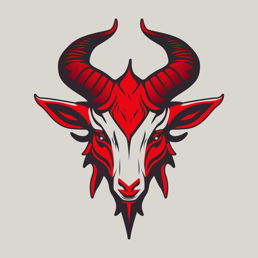 Goat Mascot Logo for Game and Sports Devil Style Red and Black vector