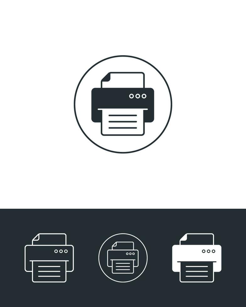 Printer Isolated Icons vector