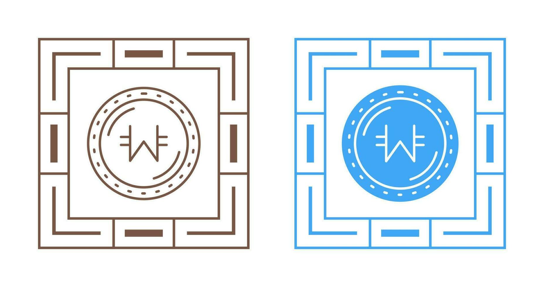 Won Currency Vector Icon