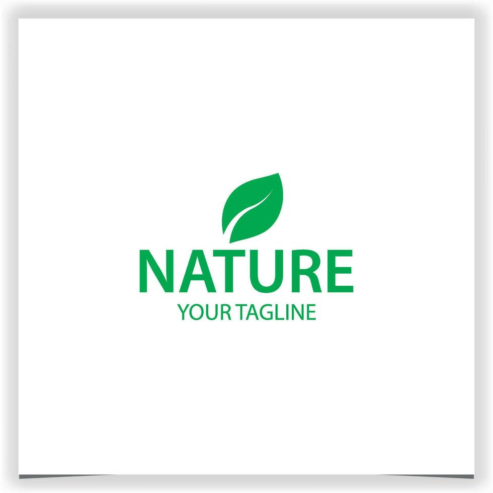 simple green nature leaf logo premium elegant template vector eps 10
