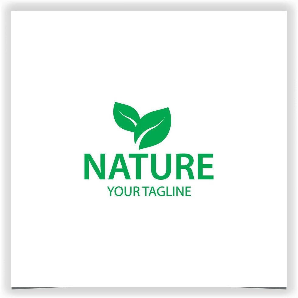 simple green nature leaf logo premium elegant template vector eps 10