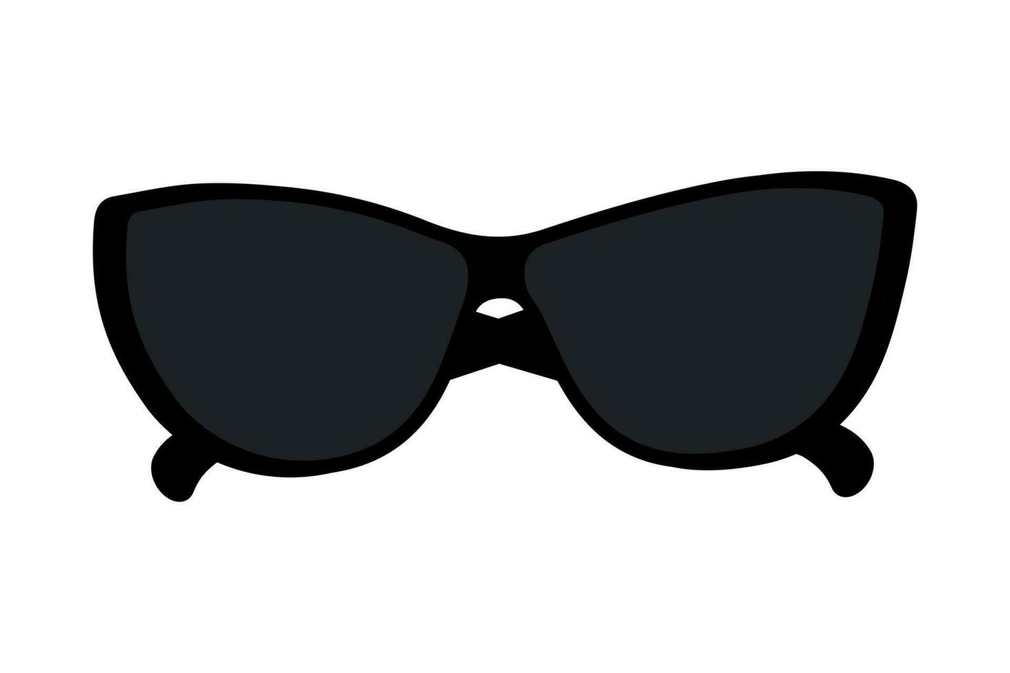 resumen estilizado Gafas de sol con oscuro lentes en negro marco. Hola verano. Gafas de sol día. vector. vector