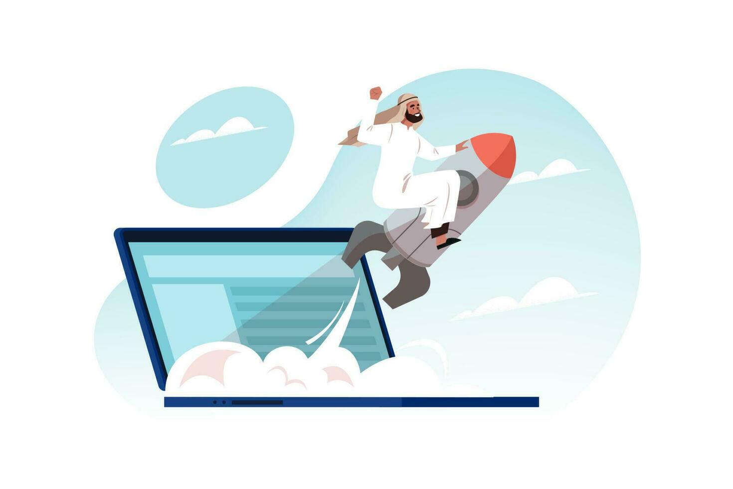 Motivation, goal achievemnt, success, business startup launch concept vector