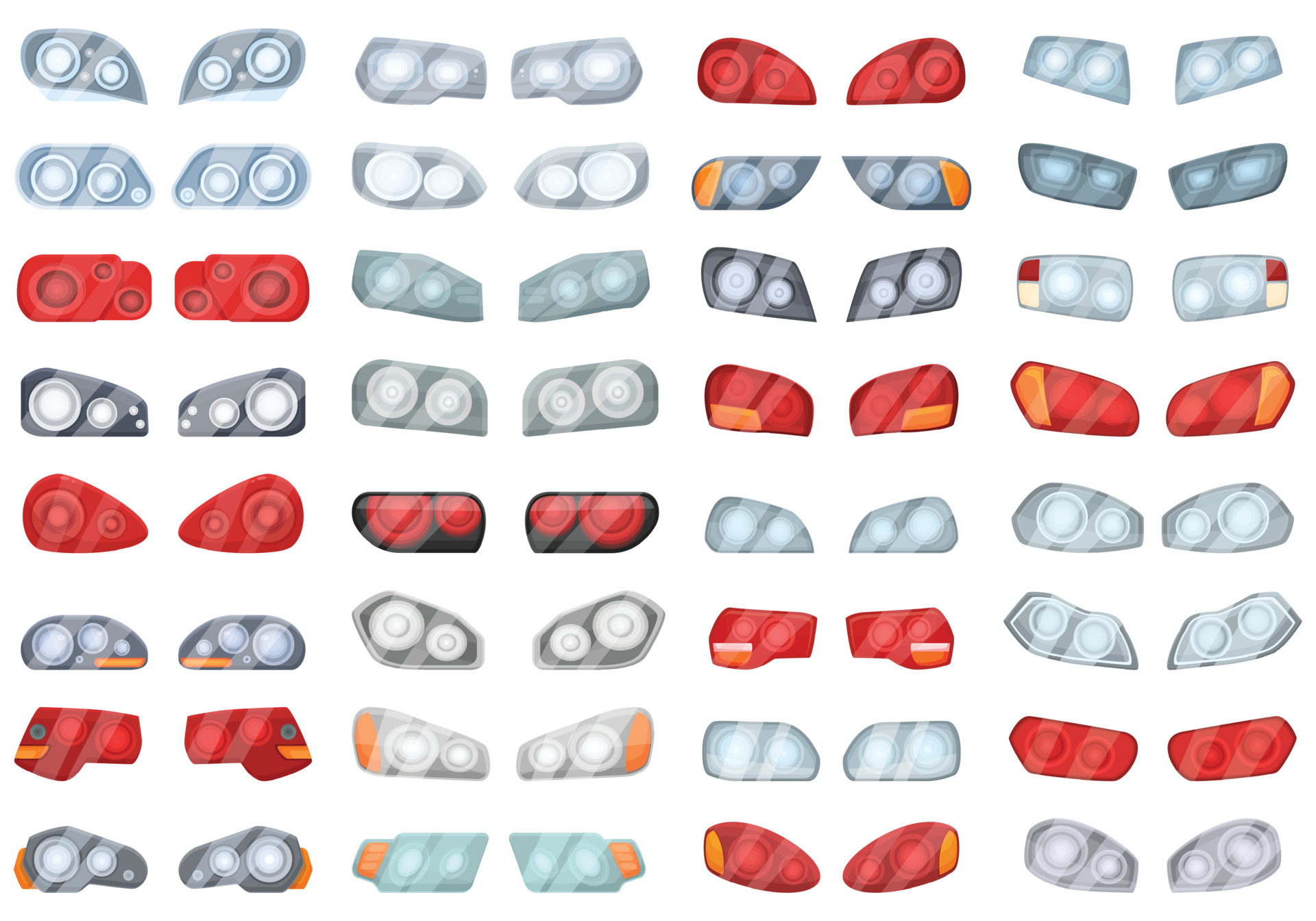 car-headlight-icons-set-cartoon-vector-auto-light-23705478-vector-art