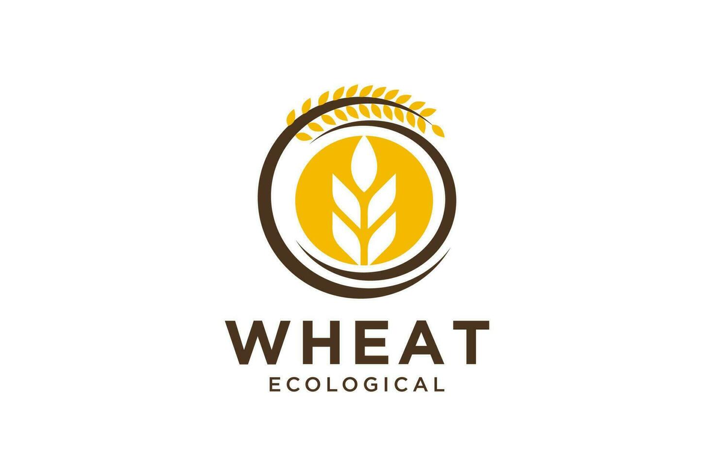 simple wheat, grain vector icon logo design.