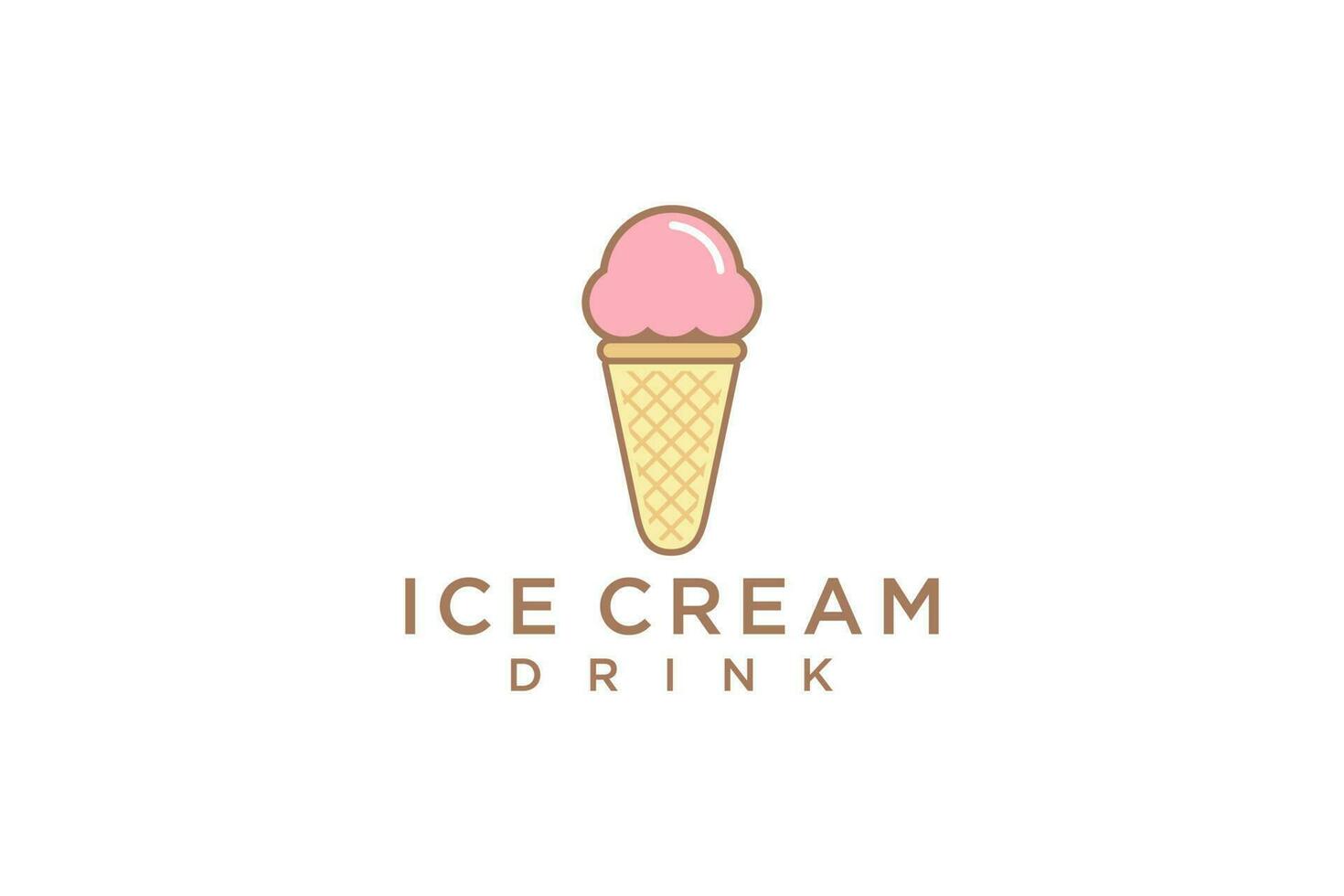 hielo crema prima logo. niños simpático concepto para sabroso hielo crema postre. vector