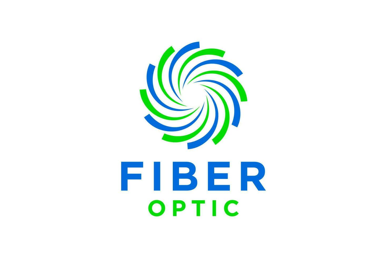 Optical fiber cable logo design. Internet connection vector design. Telecommunication and networking.