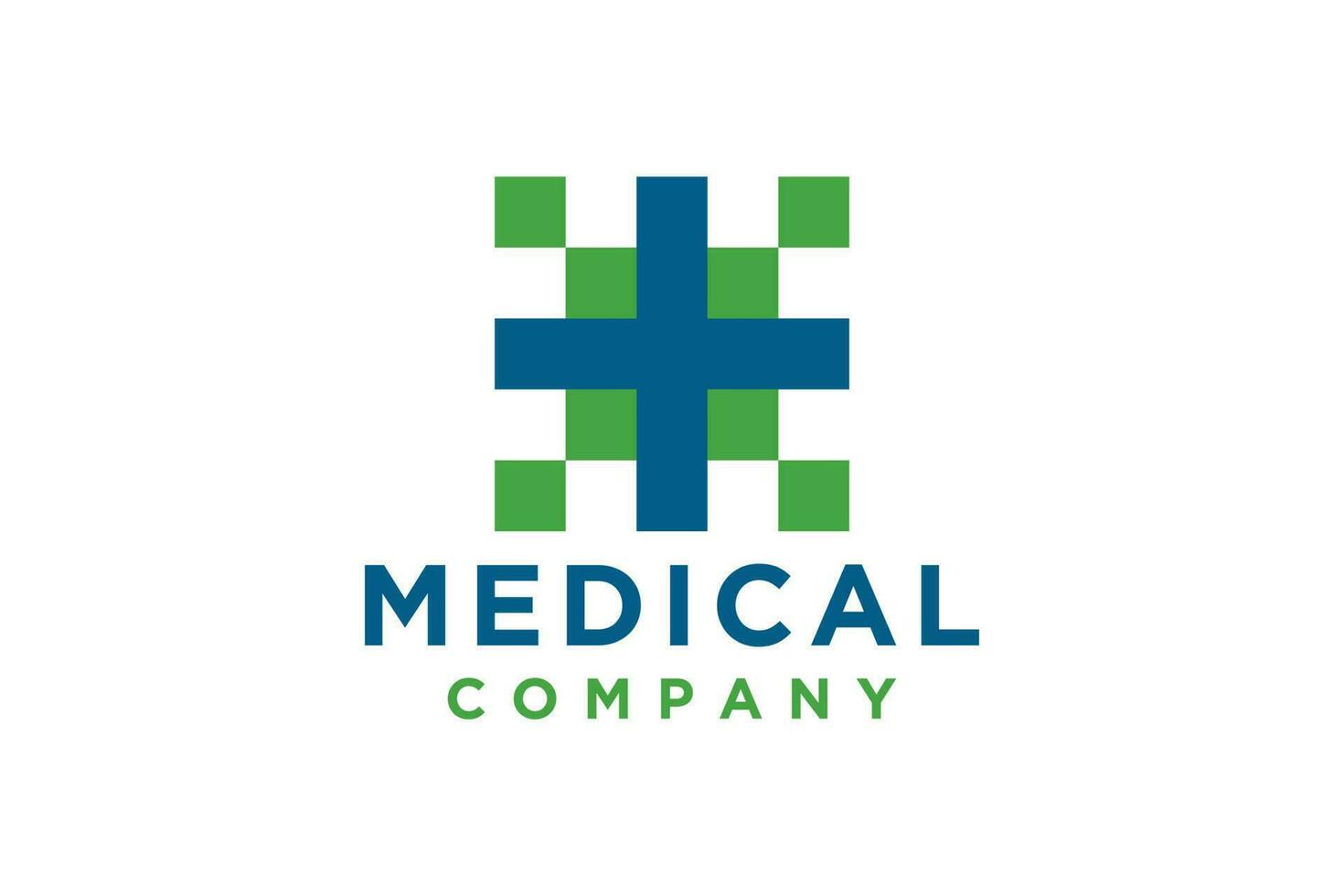 Modern Healthcare Medical Logo. Geometric Linear Rounded Cross Sign Health Icon. vector