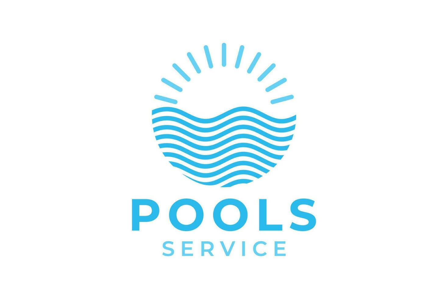 Swimming Pool Service Logo with Cleaning Pool and Maintenance Concept. vector