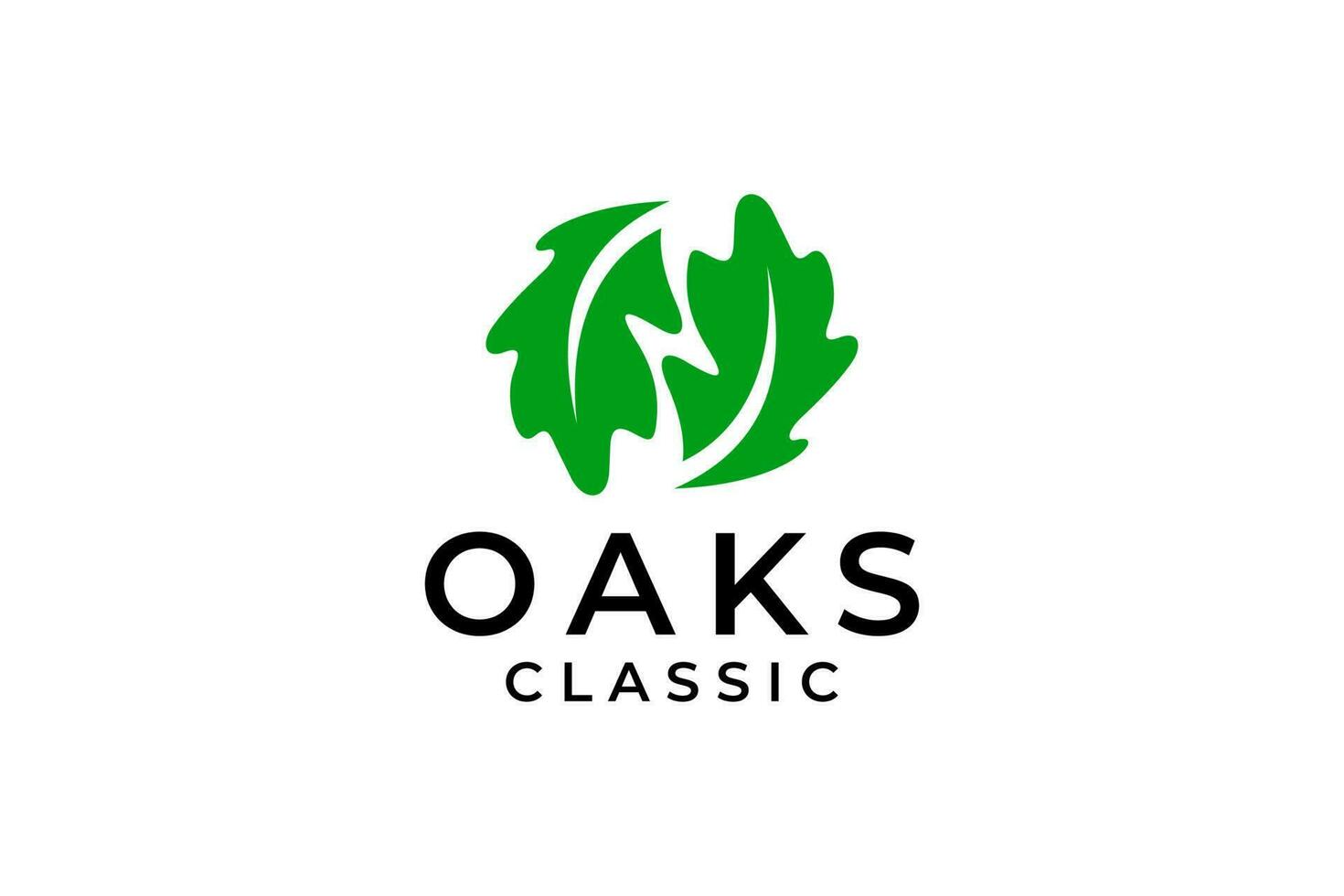 Oak leaf logo illustration. Vector silhouette of a leaf.