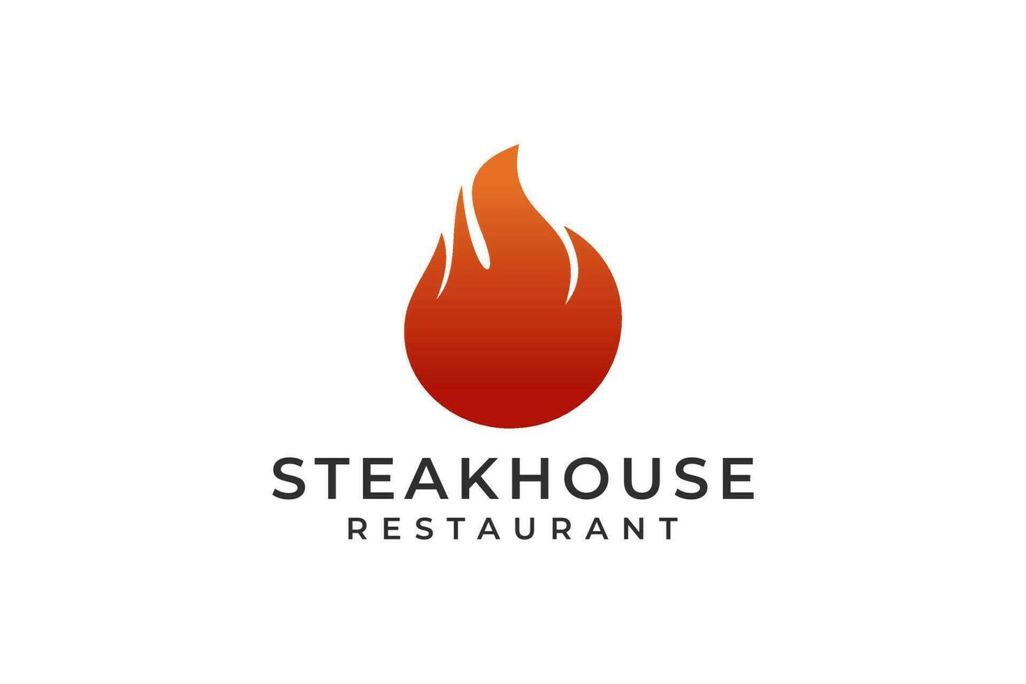 BBQ and Steakhouse logo, logo template for steakhouse restaurant. vector