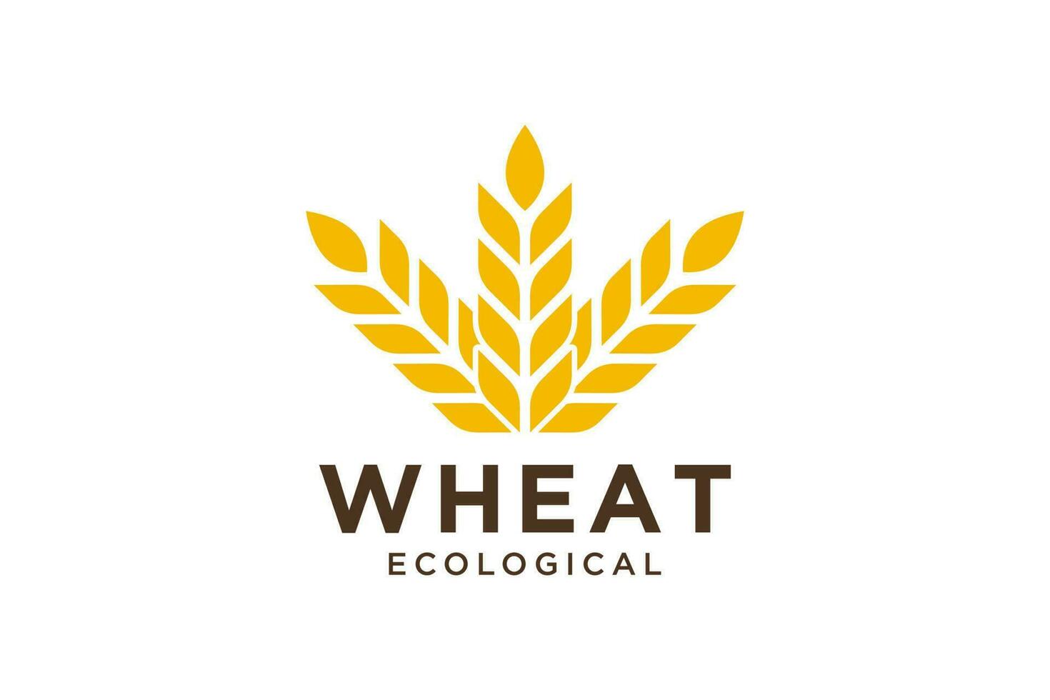 simple wheat, grain vector icon logo design.