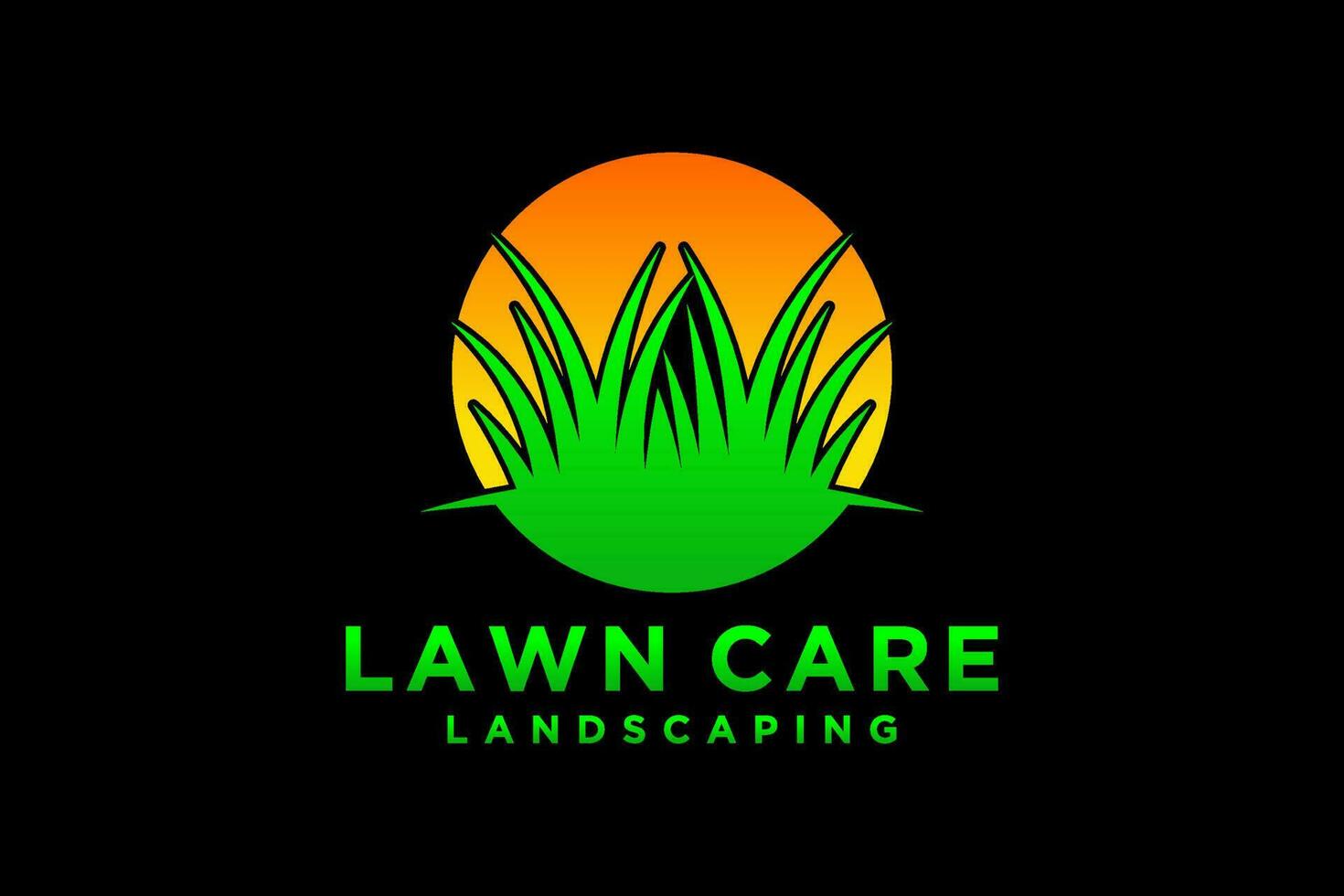 Lawn care, landscape, grass concept logo design template. vector