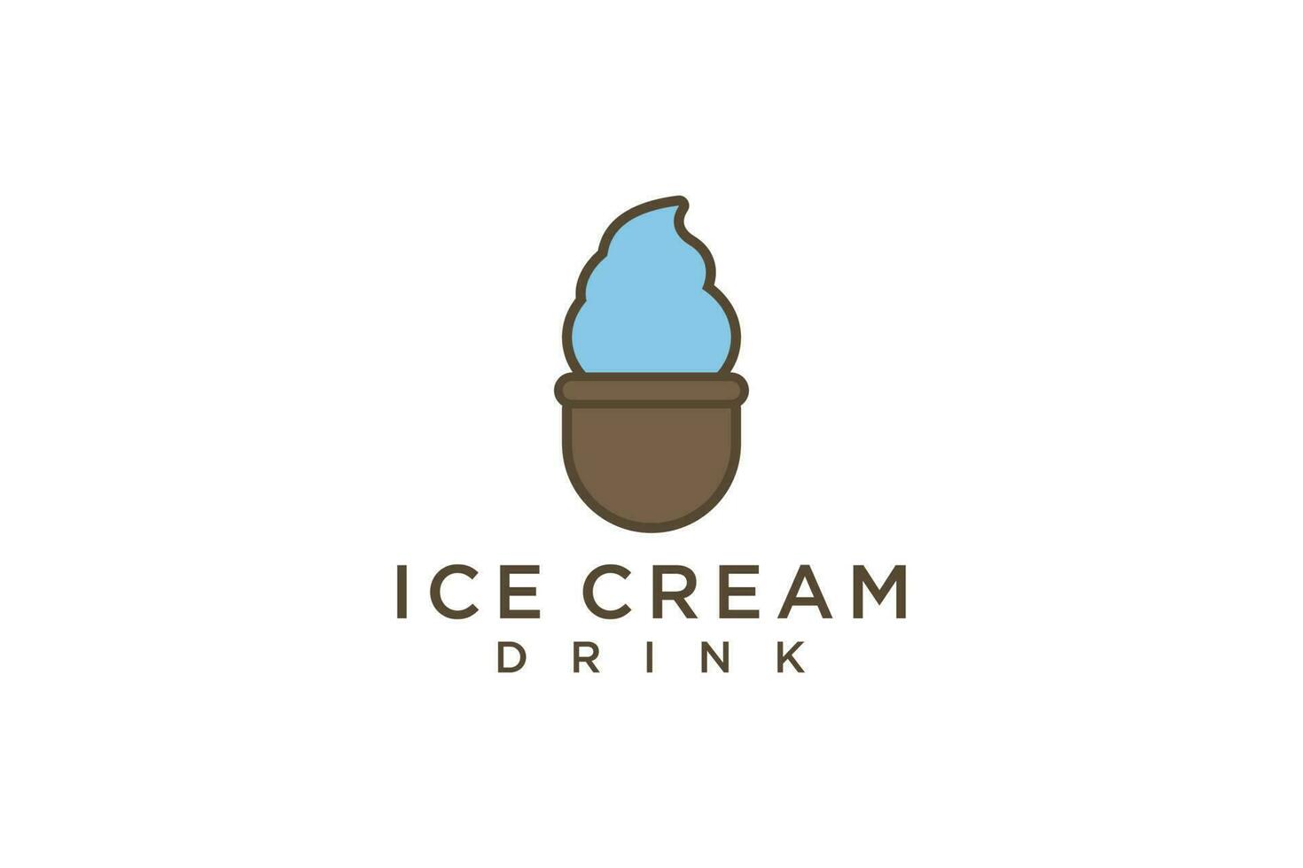 Ice cream premium logo. Kids friendly concept for tasty ice cream dessert. vector