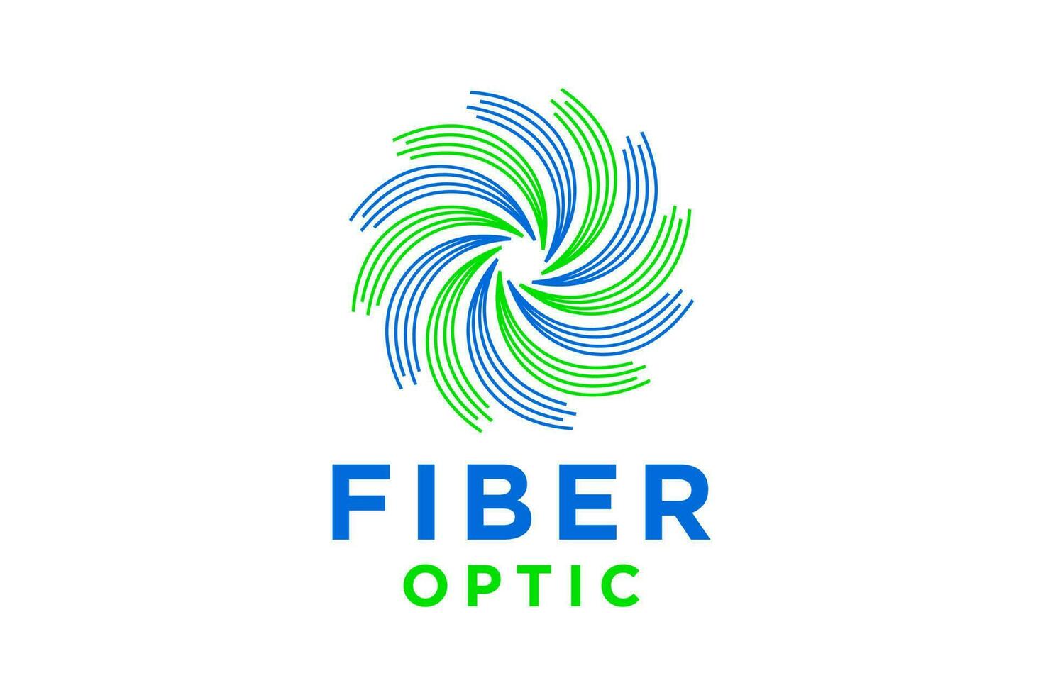 Optical fiber cable logo design. Internet connection vector design. Telecommunication and networking.