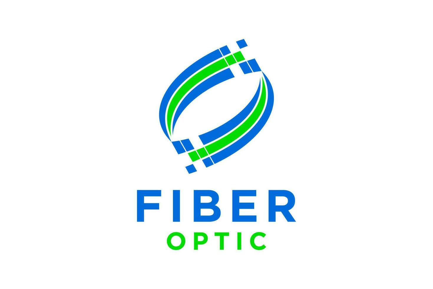 Optical fiber cable logo design. Internet connection vector design. Telecommunication and networking.