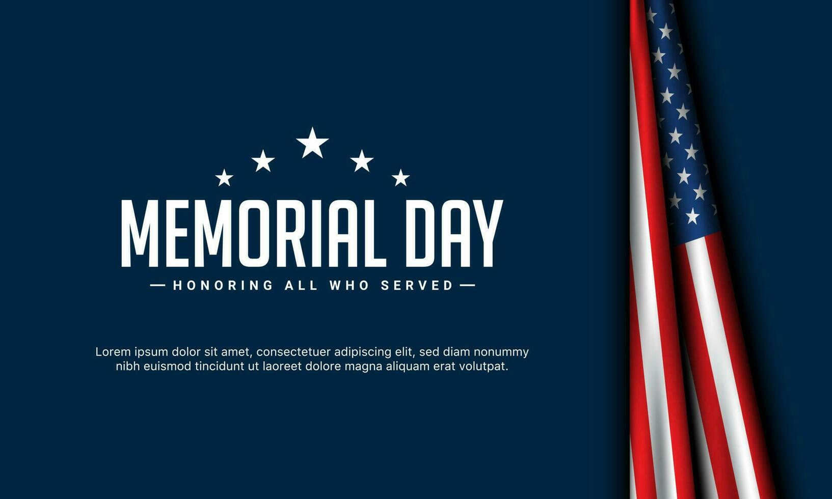 Memorial Day Background Design. Vector Illustration.