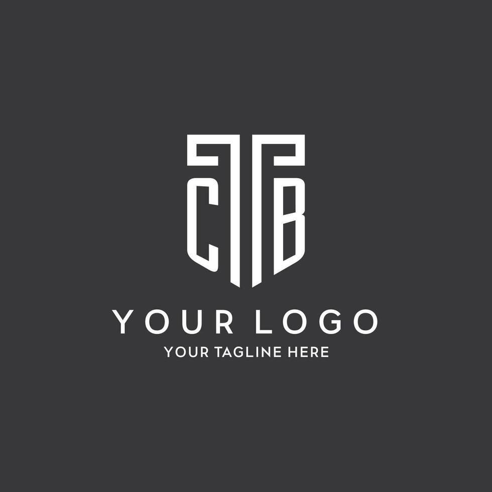 CB monogram initial name with shield shape icon design vector