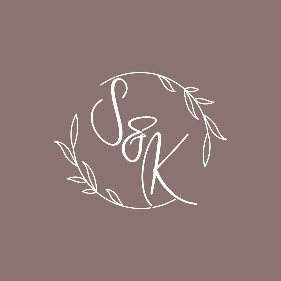 sk Boda iniciales monograma logo ideas vector