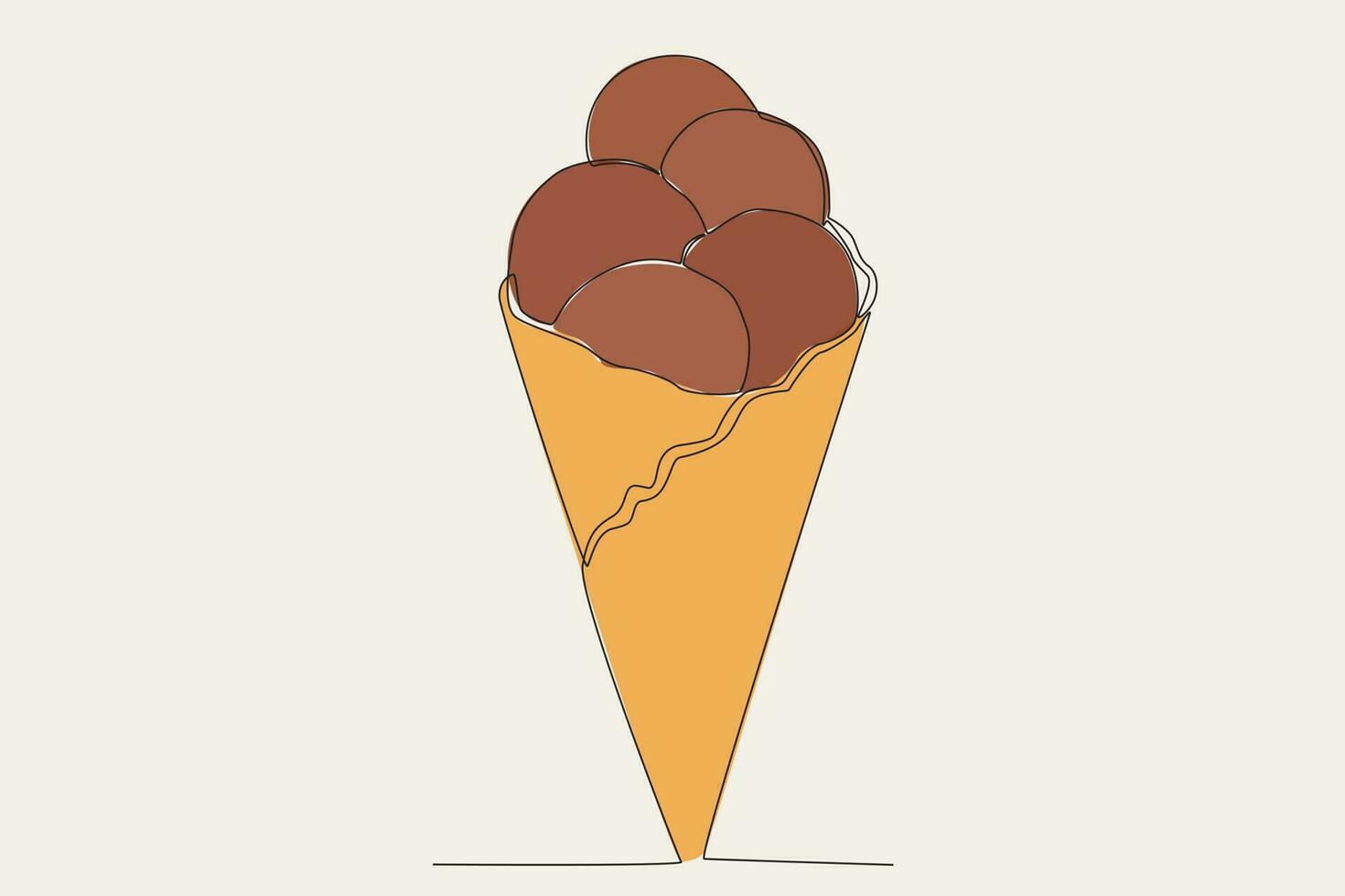 un chocolate hielo crema cono vector