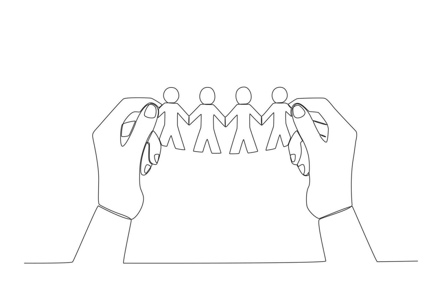 Hand-holding human-shaped figure vector