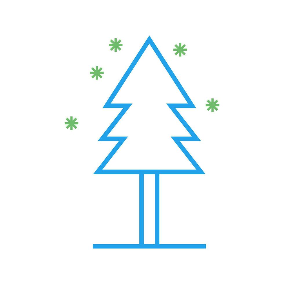 árbol en el icono de vector de nieve