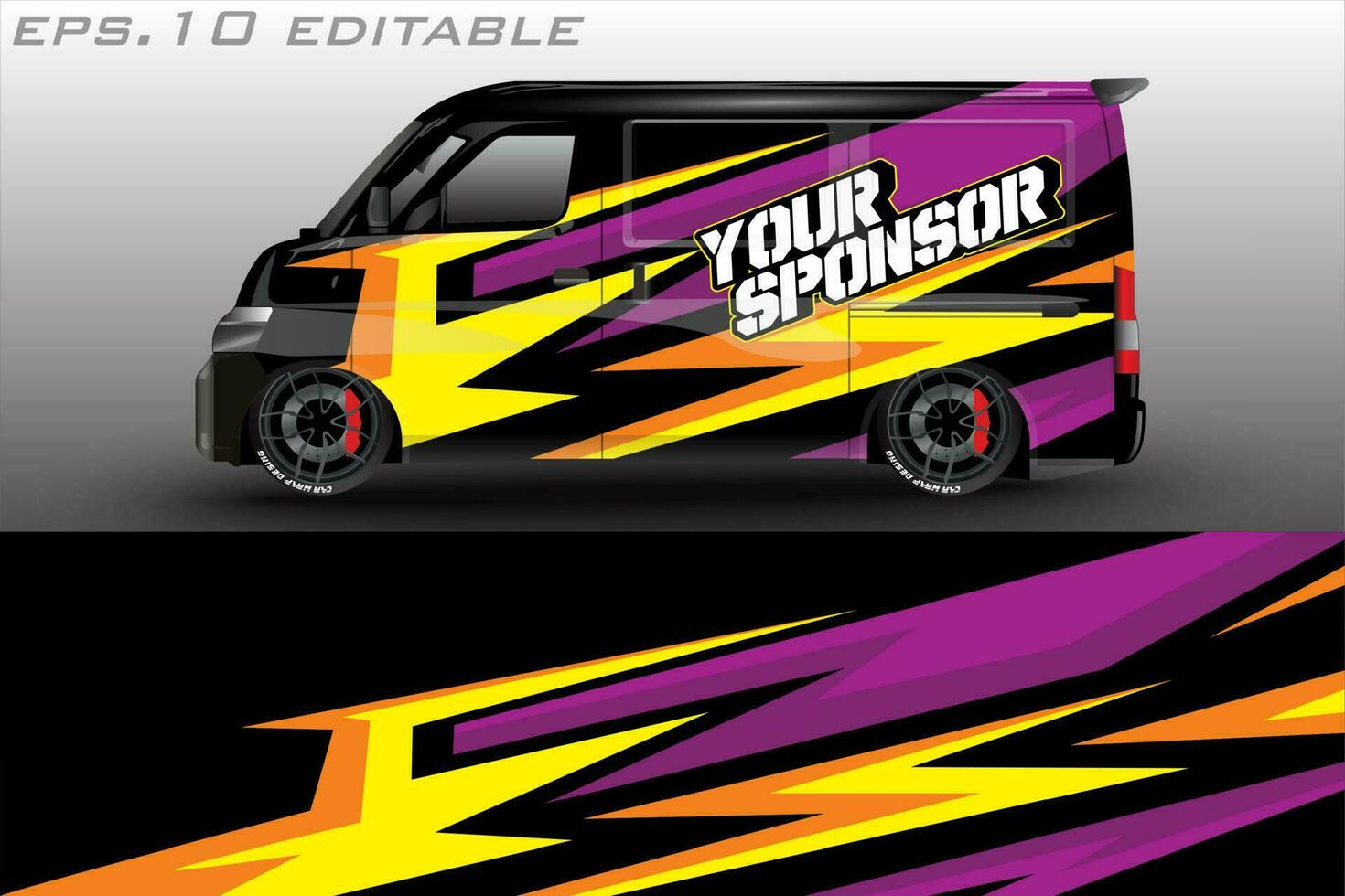 racing car wrap design for vehicle vinyl stickers and automotive company sticker livery vector