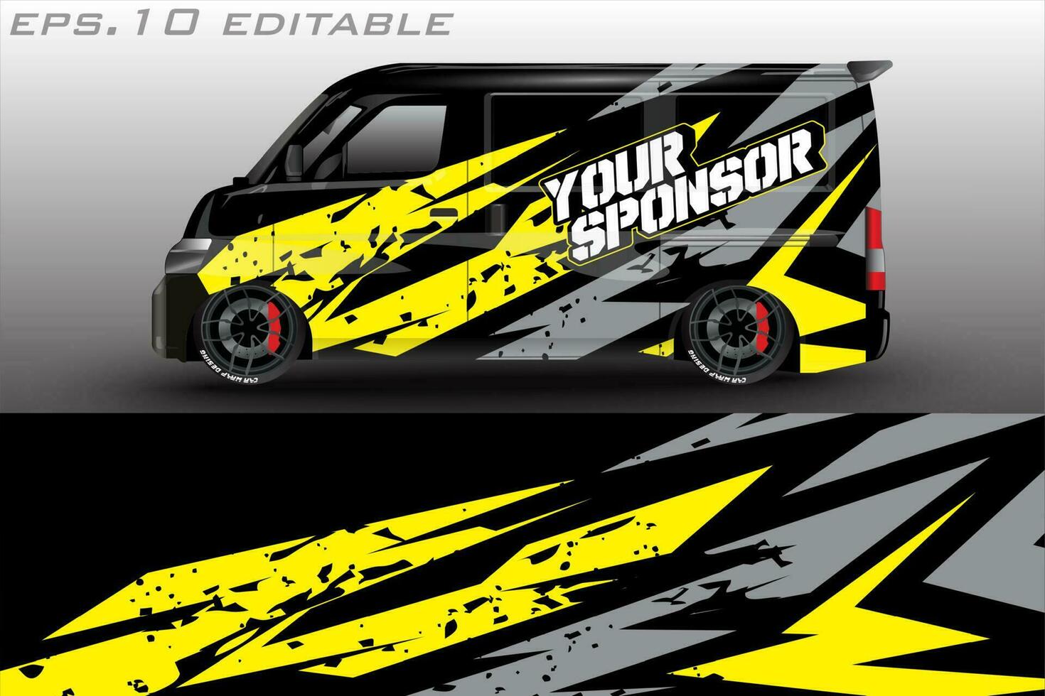 racing car wrap design for vehicle vinyl stickers and automotive company sticker livery vector