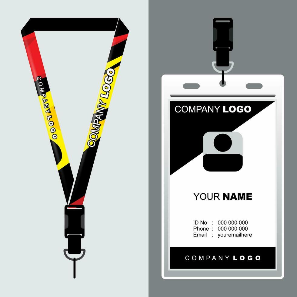 Lanyard Template Design For Company Purposes And More vector