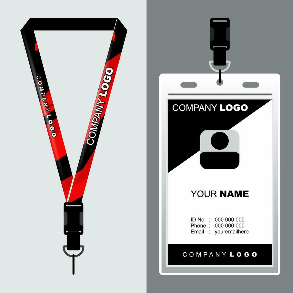 Lanyard Template Design For Company Purposes And More vector