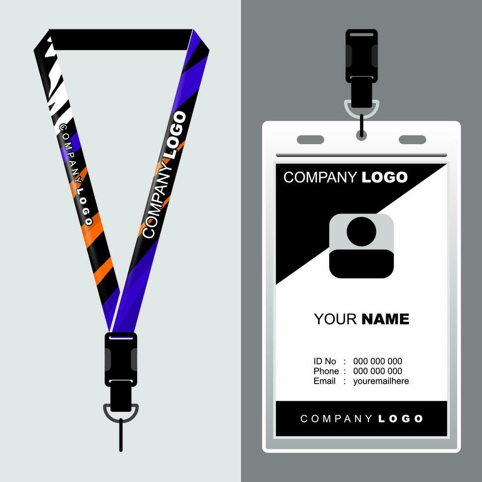 Lanyard Template Design For Company Purposes And More vector