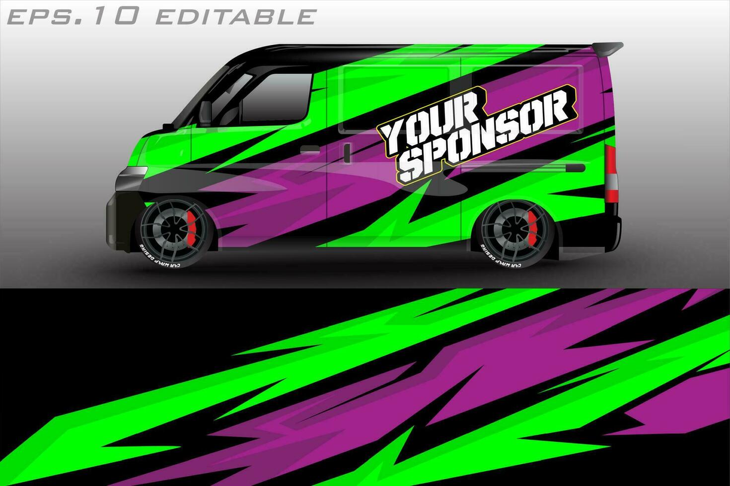 racing car wrap design for vehicle vinyl stickers and automotive company sticker livery vector