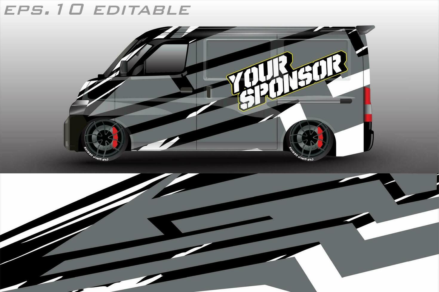 racing car wrap design for vehicle vinyl stickers and automotive company sticker livery vector