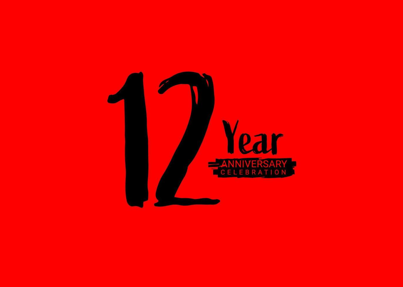 12 años aniversario celebracion logo en rojo fondo, 12 número logo diseño, 12mo cumpleaños logo, logotipo aniversario, vector aniversario para celebracion, póster, invitación tarjeta