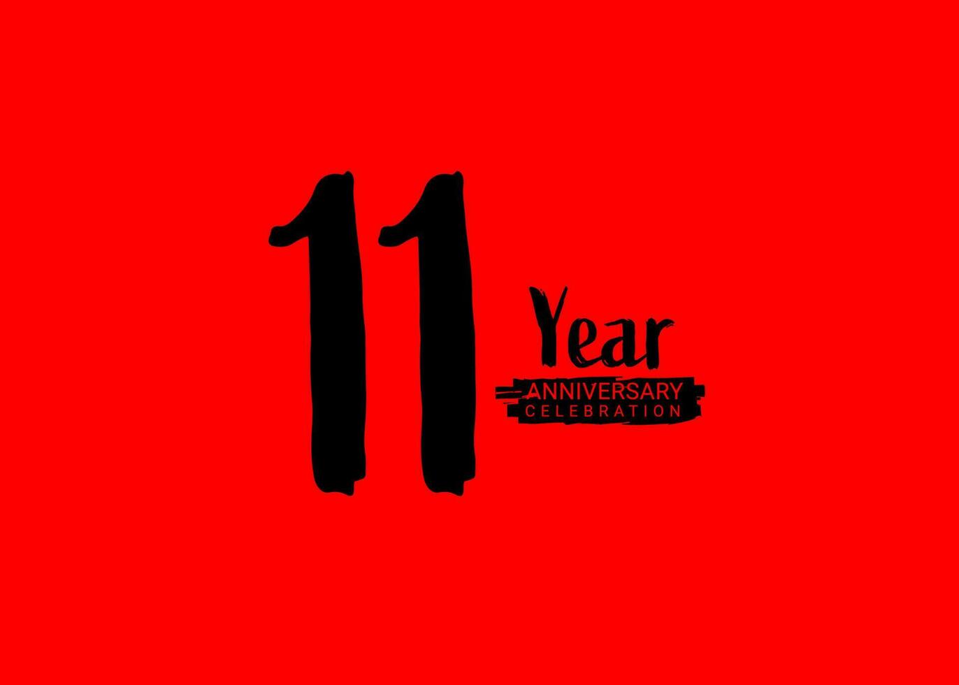 11 años aniversario celebracion logo en rojo fondo, 11 número logo diseño, 11 cumpleaños logo, logotipo aniversario, vector aniversario para celebracion, póster, invitación tarjeta