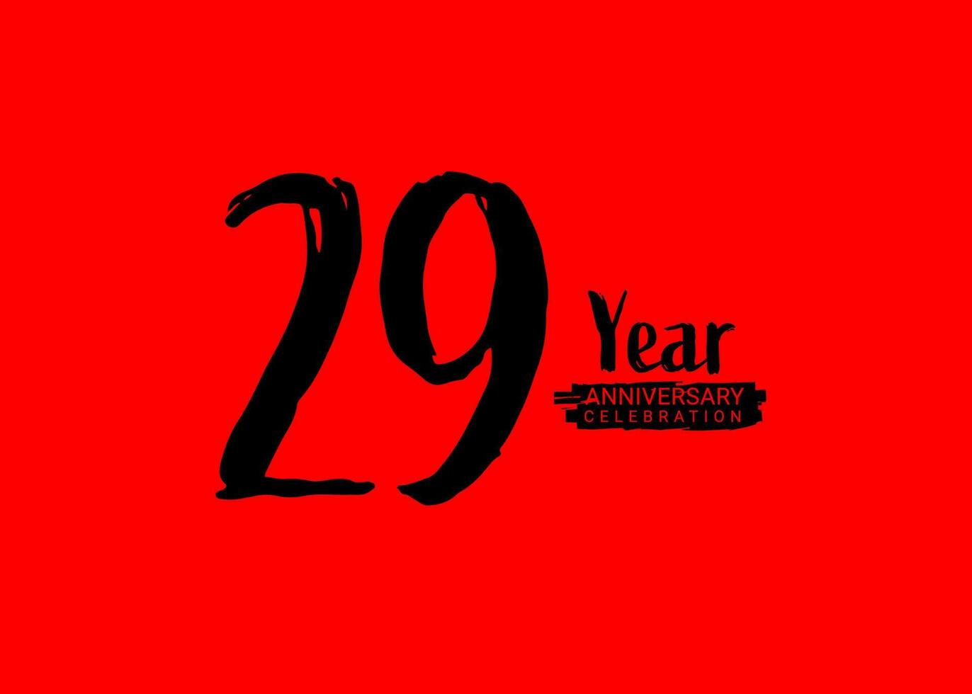 29 Years Anniversary Celebration logo on red background, 29 number logo design, 29th Birthday Logo,  logotype Anniversary, Vector Anniversary For Celebration, poster, Invitation Card