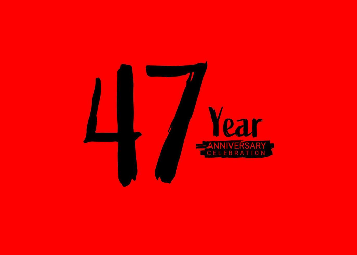47 años aniversario celebracion logo en rojo fondo, 47 número logo diseño, 47º cumpleaños logo, logotipo aniversario, vector aniversario para celebracion, póster, invitación tarjeta