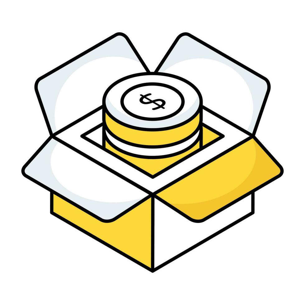 An editable design icon of financial package vector