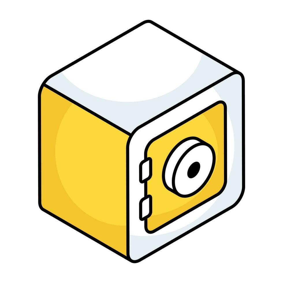 An editable design icon of bank locker vector