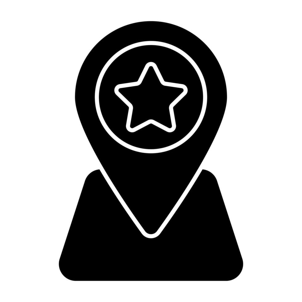 Star inside placeholder, icon of favorite location vector